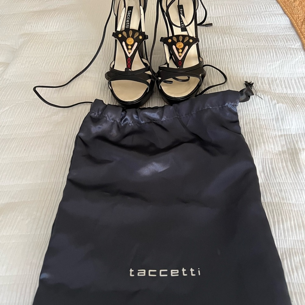 Taccetti Black Strappy Heels